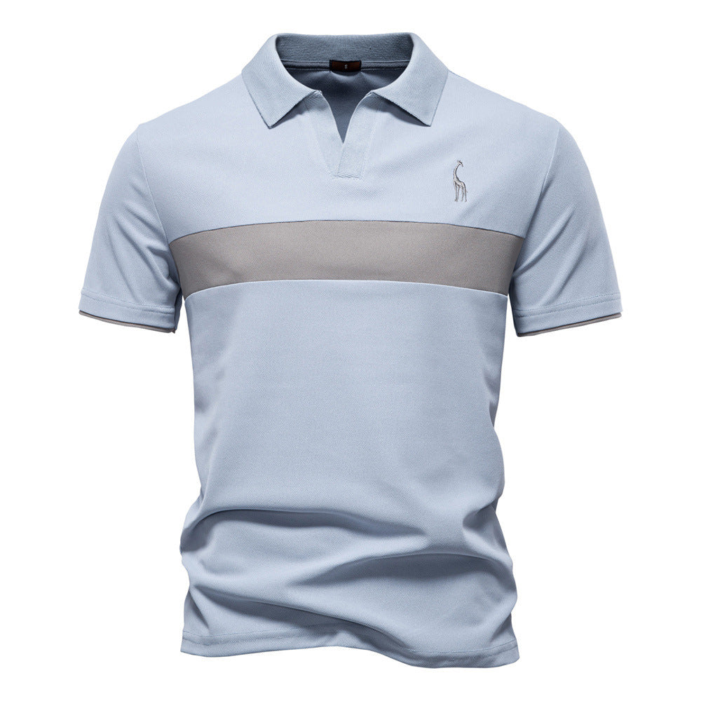Herrer Poloshirt med kontrasterende indsatser og moderne krave Stilla