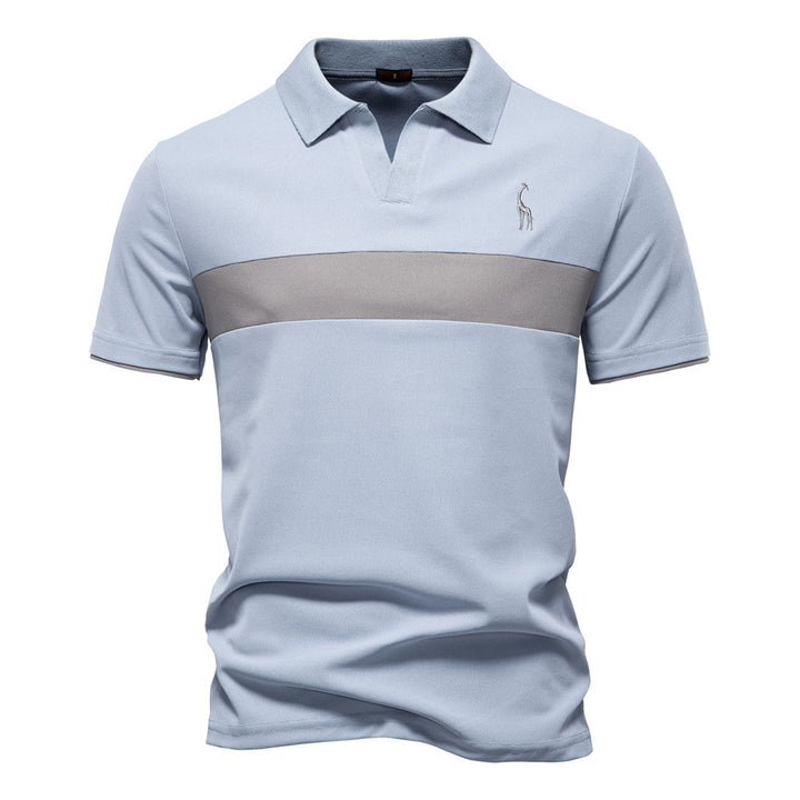 Herrer Poloshirt med kontrasterende indsatser og moderne krave Stilla