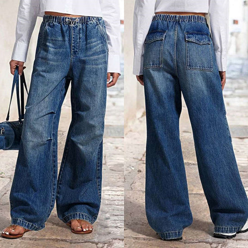 Dame Løst skåret jeans med elastisk talje og moderigtigt design Stilla