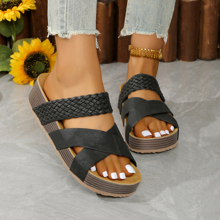 Dame Wedge-sandaler med flettet design og komfortabelt fodseng Stilla