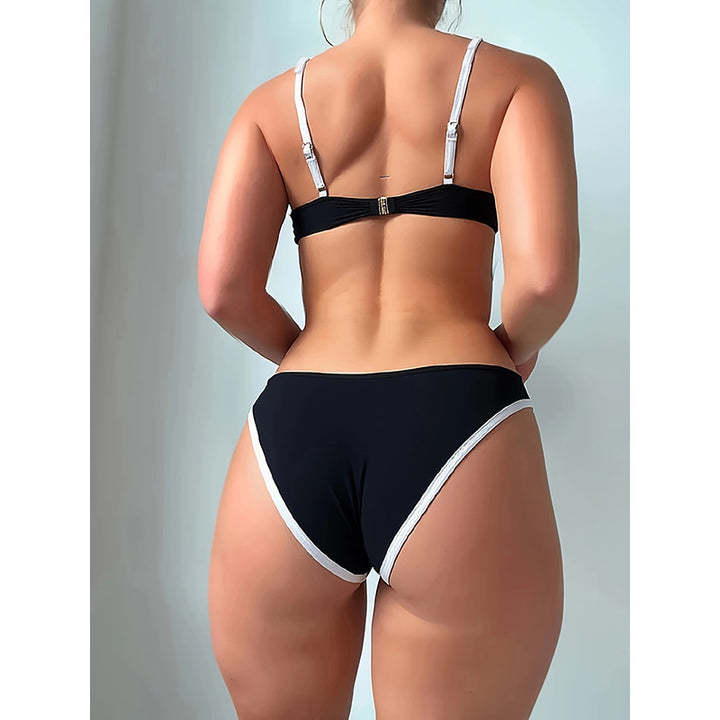 Dame Højskåret Bikini-Sæt med elegant Push-Up-Top Skovae
