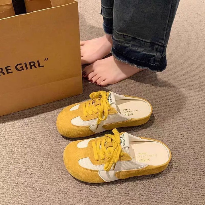Dame fritids-sneakers i sportslig retro-stil med åndbart mesh-yderside og skridsikker sål Stilla