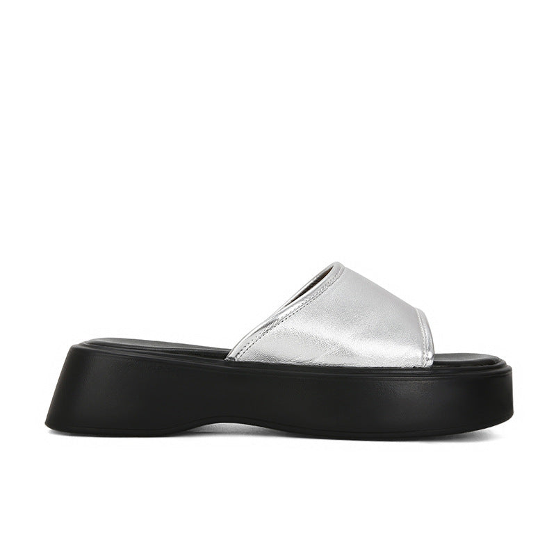 Dame Trendy Forhøjede Slide Sandaler med Polstret Sål Stilla