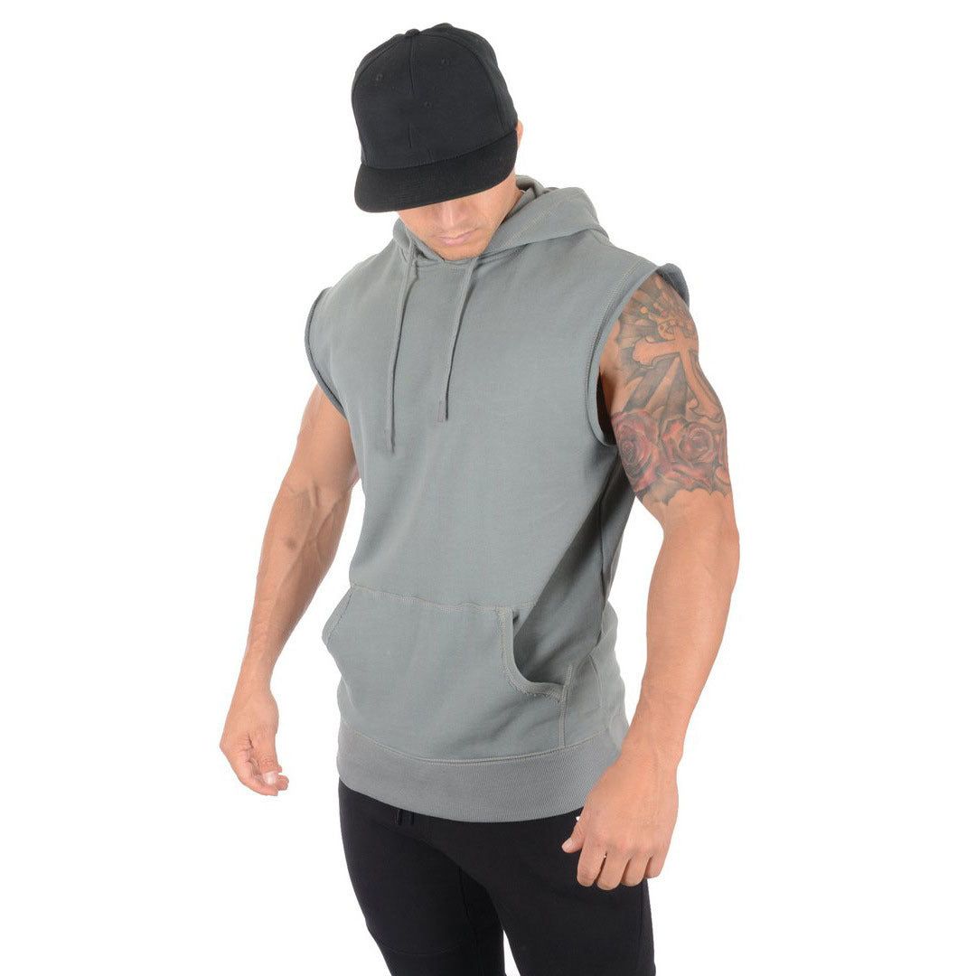Herre ærmeløs Fitness Hoodie Stilla
