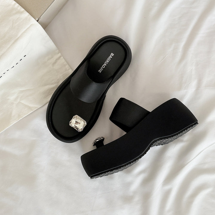 Femme Stilfulde Slide Sandaler med Ædelsten Detalje Stilla