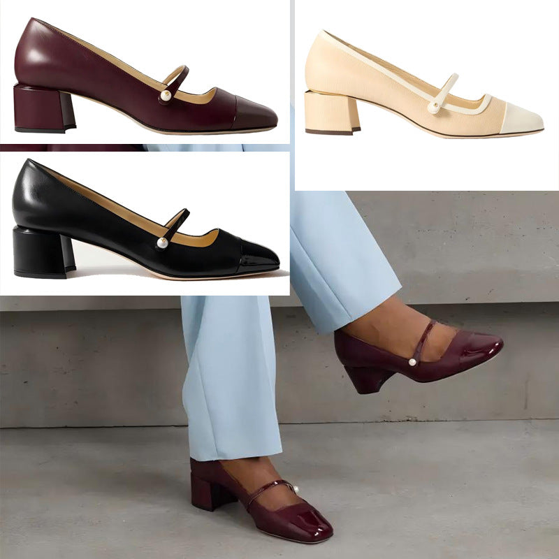 Femme High-Heel Mary Jane pumps med elegant rem-detalje Stilla