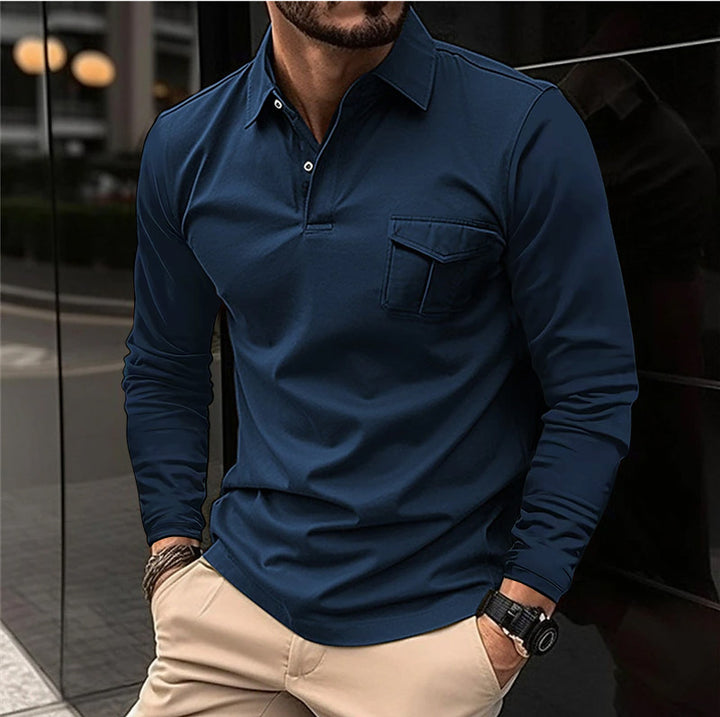 Herre poloshirt med lange ærmer Stilla