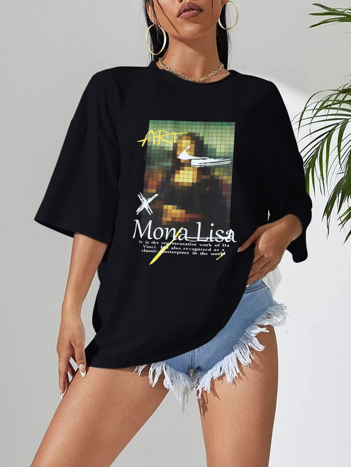 Dame Kunstnerisk Oversized T-Shirt med ikonisk grafisk design Stilla