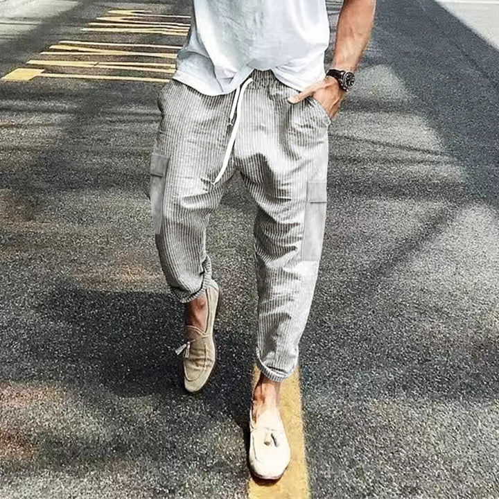 Herre casual cargo-bukser med justerbar talje og praktiske sidelommer Stilla