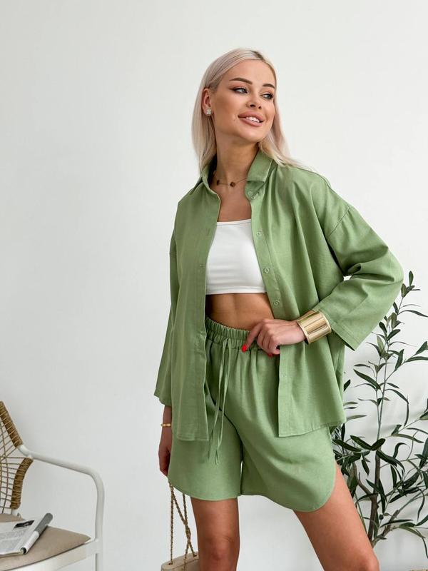 Dame Løs skåret bluse og shorts sæt Stilla