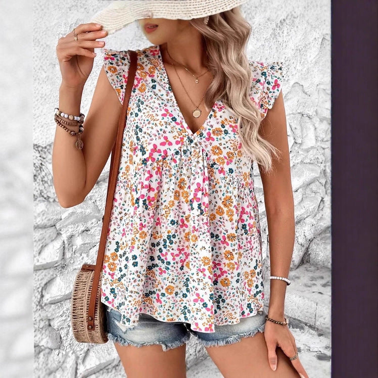 Damer Blomsterprint Relaxed Fit Top Stilla
