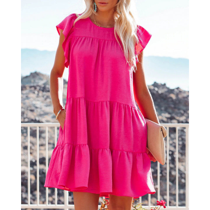 Dame Casual Rynket Lag Mini Kjole Stilla