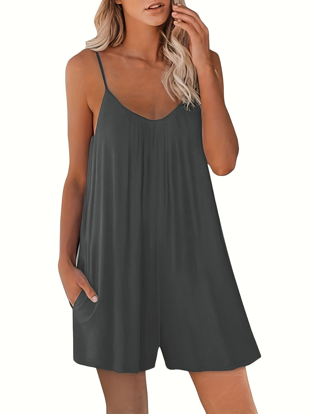 Stilla | Lækre lomme-sommer-enfarvet shorts-overall