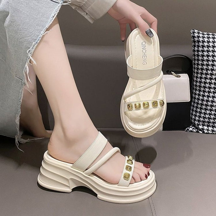 Dame Trendy platform-sandaler med gyldne accenter og komfortabel dæmpning Stilla