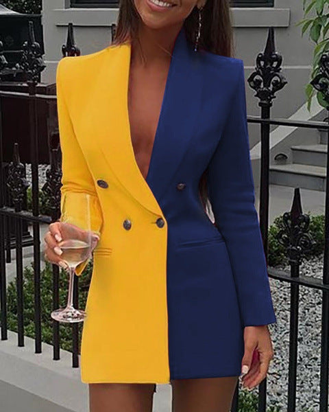Dame Blazer-kjole i moderne to-tonet stil Stilla