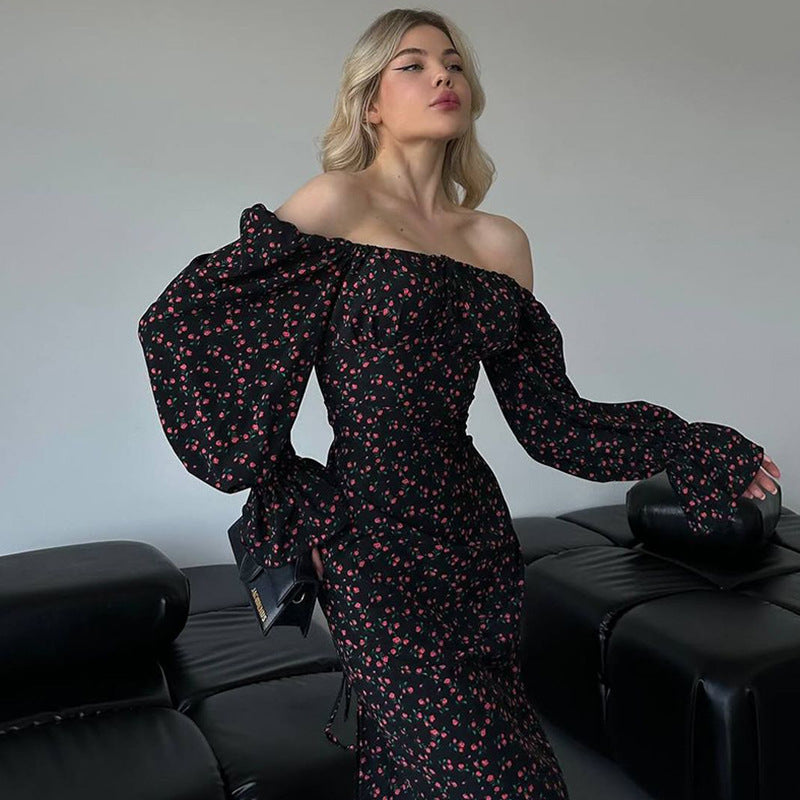 Dame Elegant Blomstertrykt Maxi Kjole Stilla 1751515668