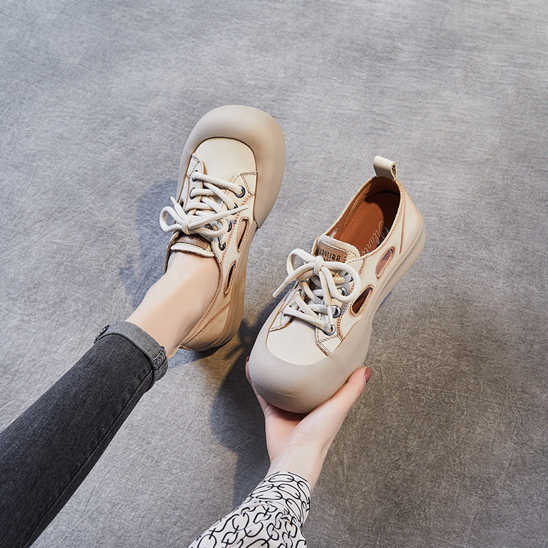 Kvinder Fritids Snøresneaker med åndbart Cut-Out-design Stilla