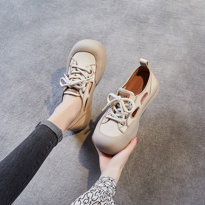 Kvinder Fritids Snøresneaker med åndbart Cut-Out-design Stilla