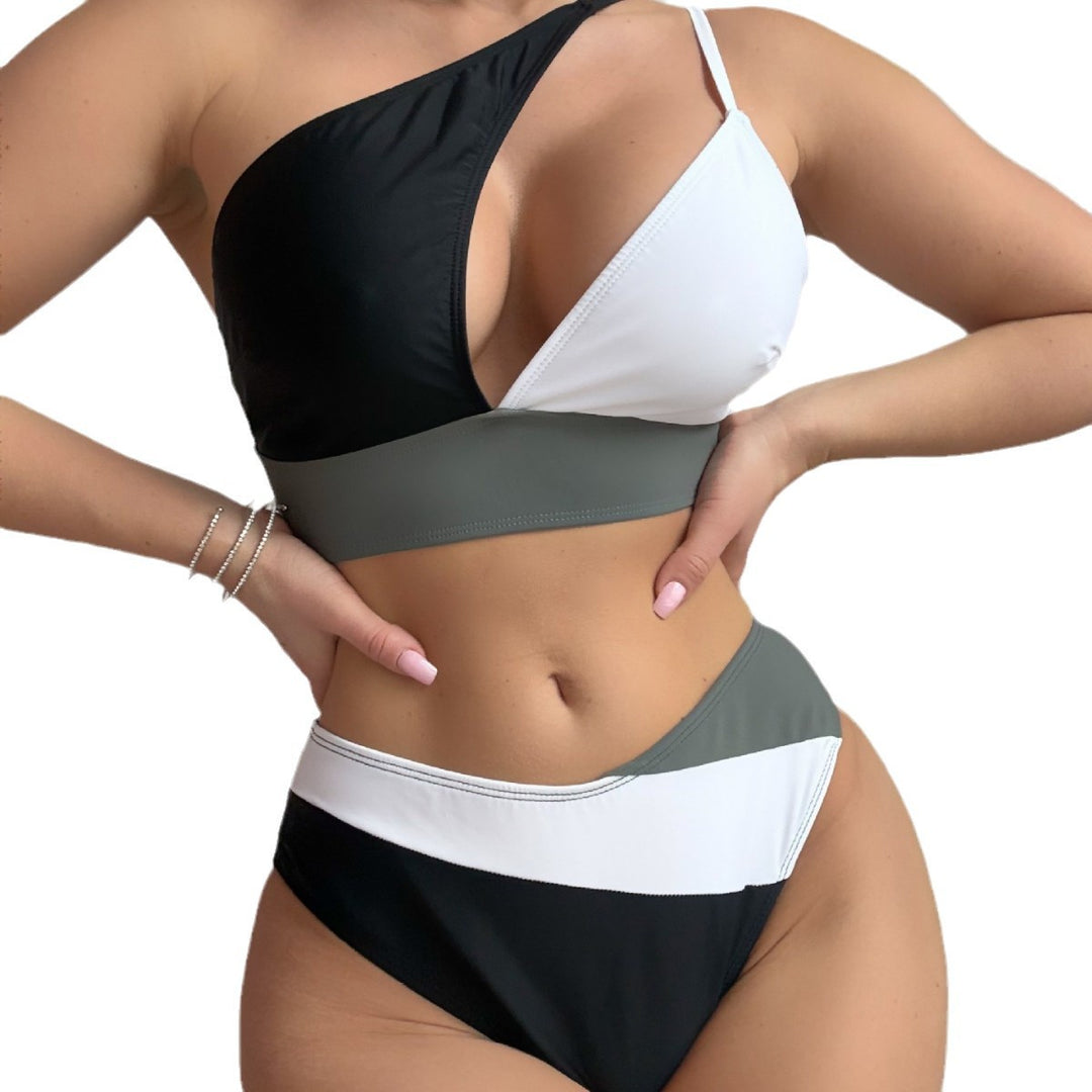 Dame Triangel-Bikini-Top med asymmetrisk design og høj talje Stilla