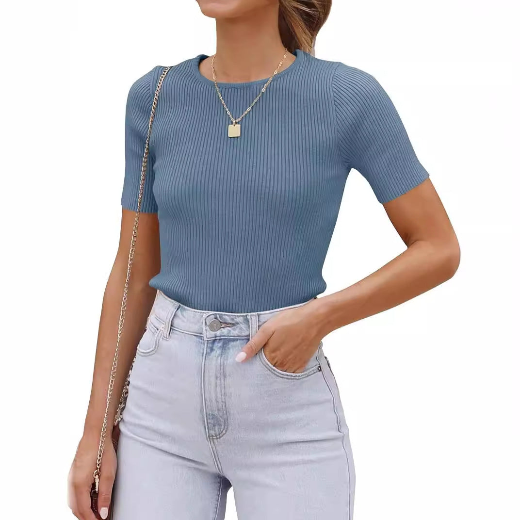 Dame figursyet Premium Rib T-shirt Stilla