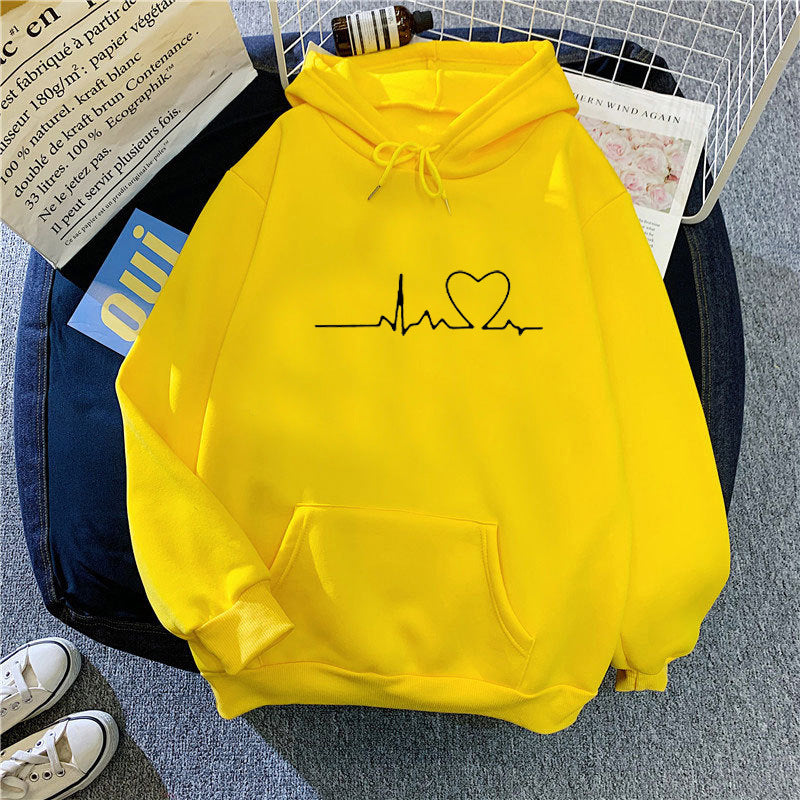 Kvinders hoodie med hjerte banksymptom Skovae