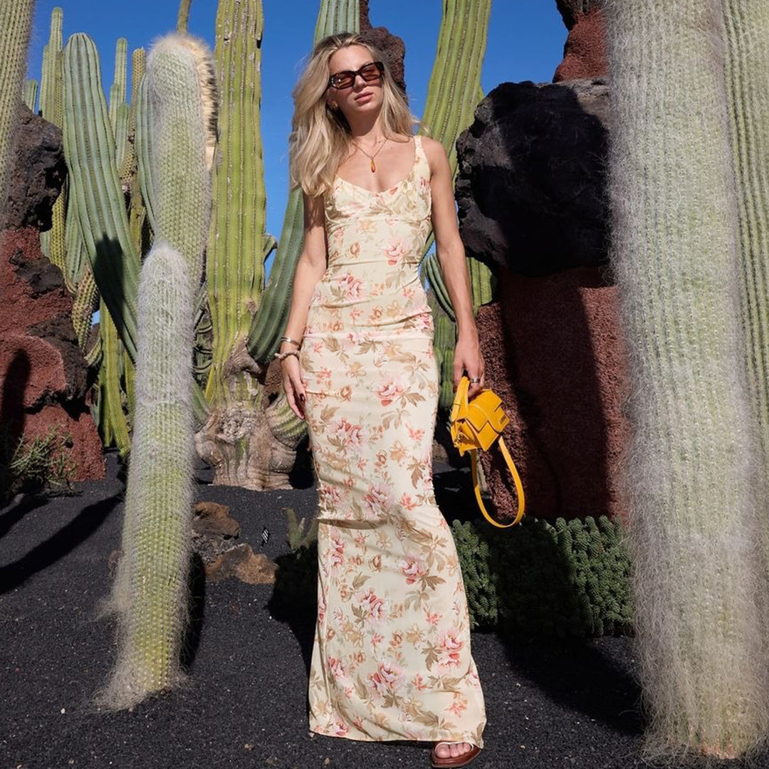 Dame pencil kjole med blomsterdetaljer Stilla