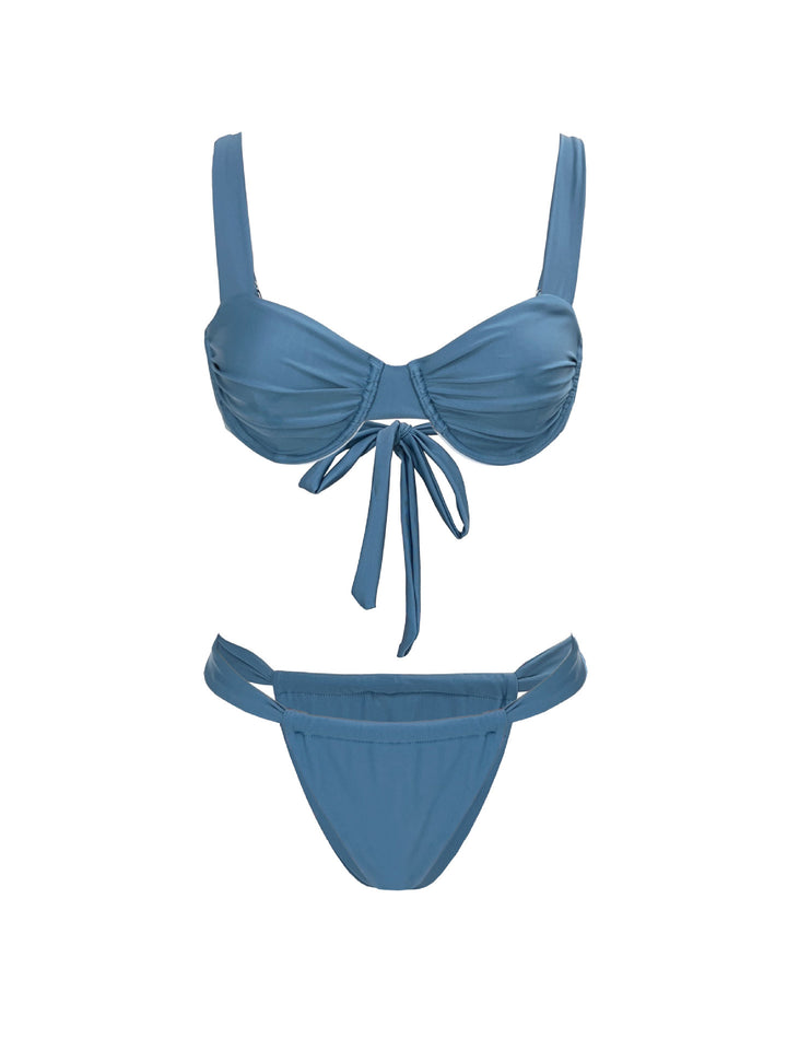 Dame bikini-sæt med justerbart bindebånd og voluminøse stropper Stilla