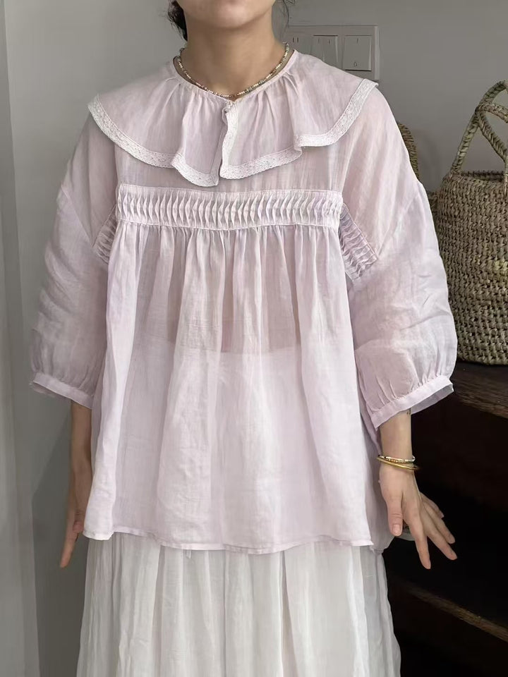 Femme Rüschenausschnitt Boho-bluse Stilla