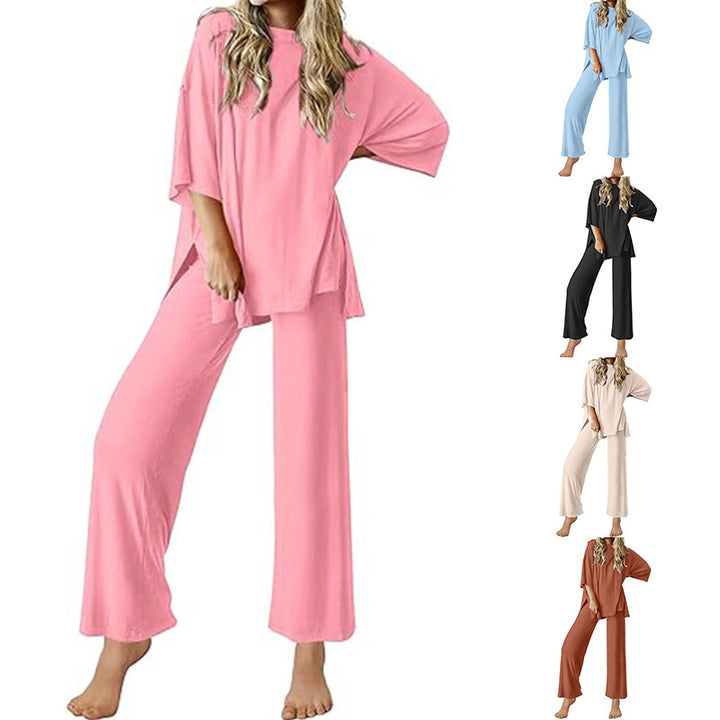 Dame Behagelig Pyjamas med Vid Skæring og Kort Ærme Stilla