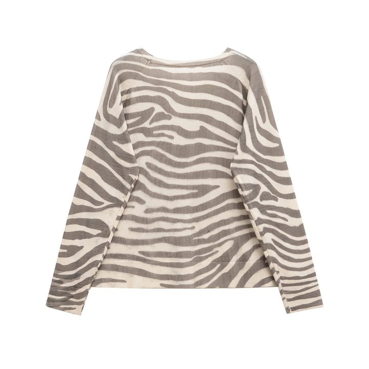 Femme Langærmet Zebra Print Top Stilla