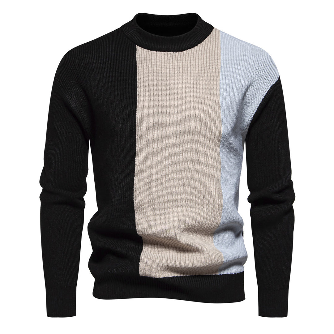 Stilfuld herre-farveblok-højhals-sweater Stilla