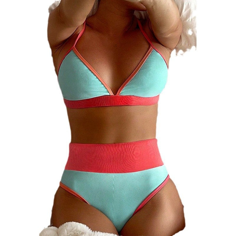 Dame bikini-sæt med asymmetrisk design og elastisk bånd Skovae