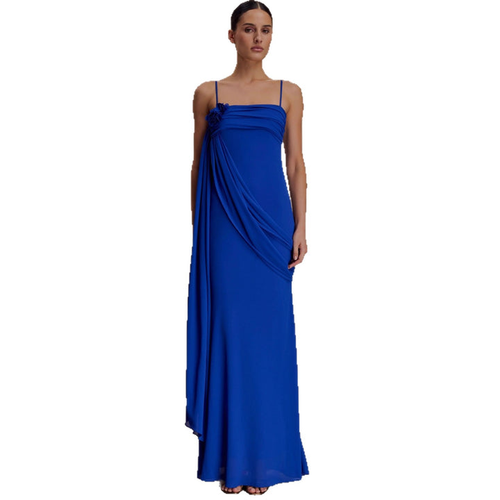 Dame strapless aftenkjole med elegant drapering Skovae