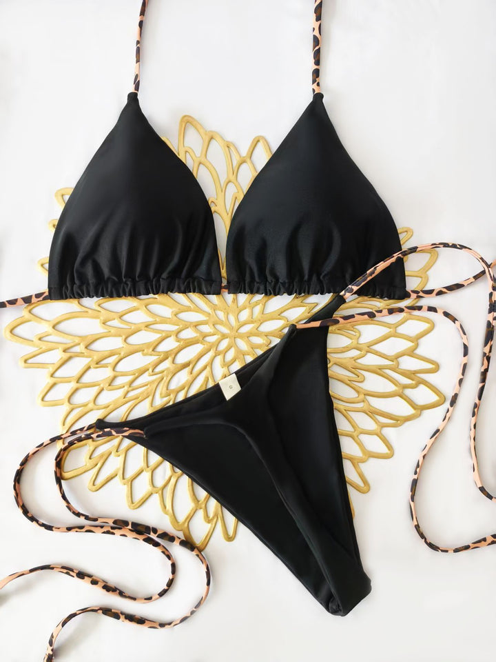 Damer Bikini-sæt med trendy dyretryk og moderigtigt sløjfe-detalje Skovae