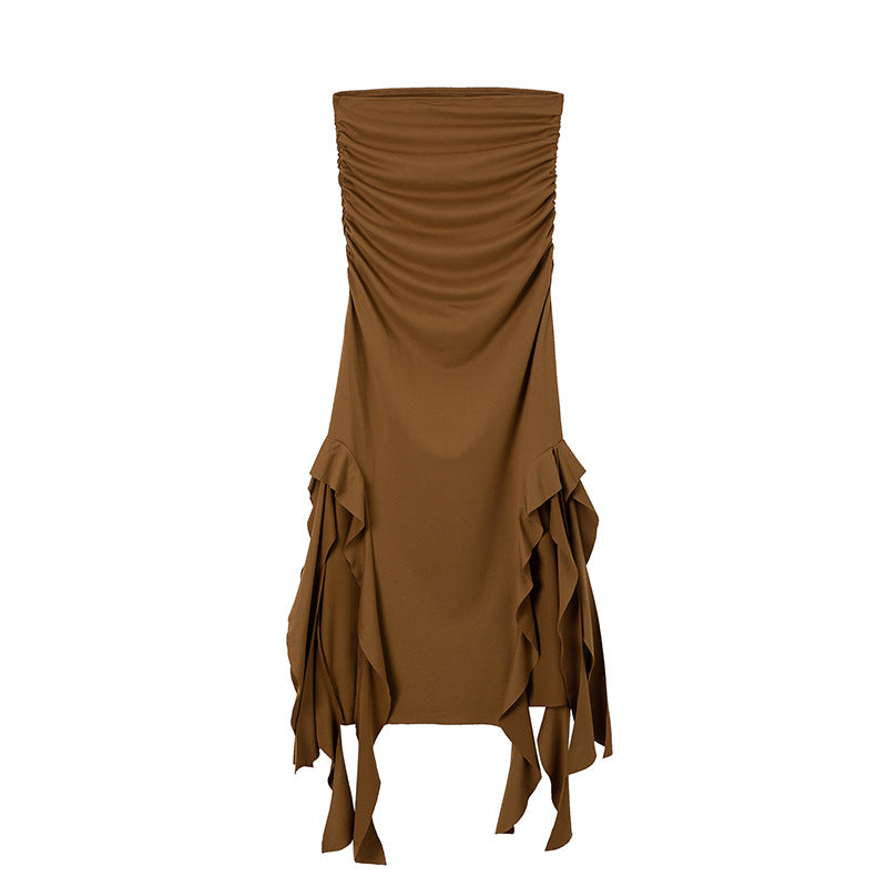 Kvinder Rüschen off-shoulder maxikjole Stilla