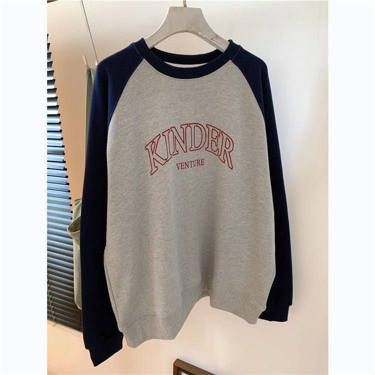 Femme Løs College Stil Sweatshirt Stilla