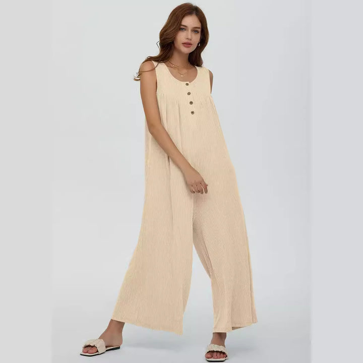 Dame luftig jumpsuit med knapdetaljer og praktiske lommer Stilla
