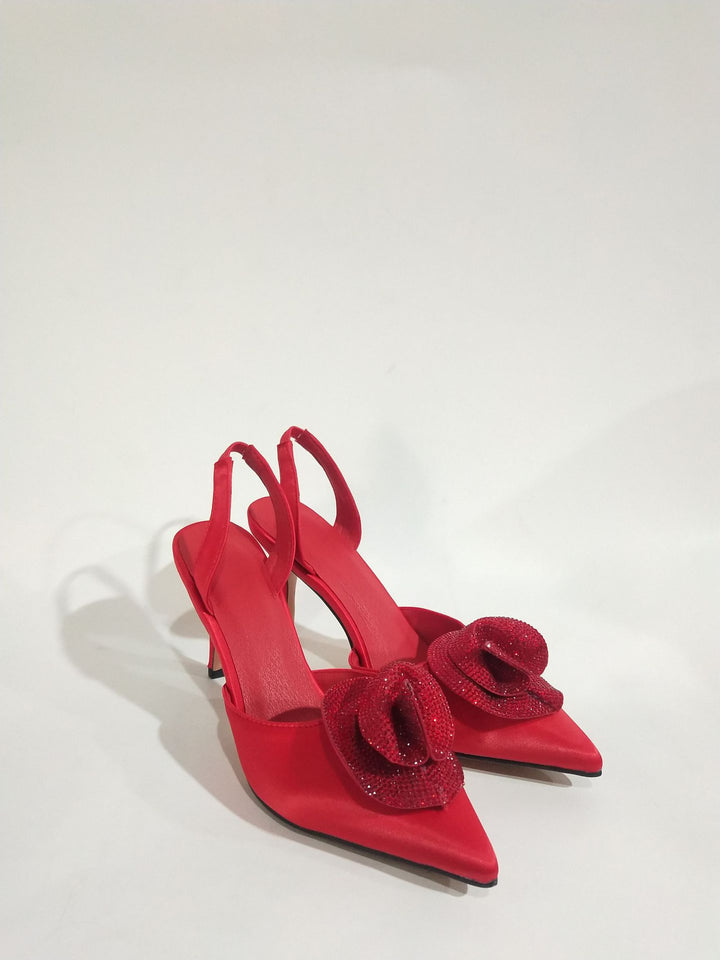 Femme Elegante Slingback-hæle med dekorative blomsterakster Stilla