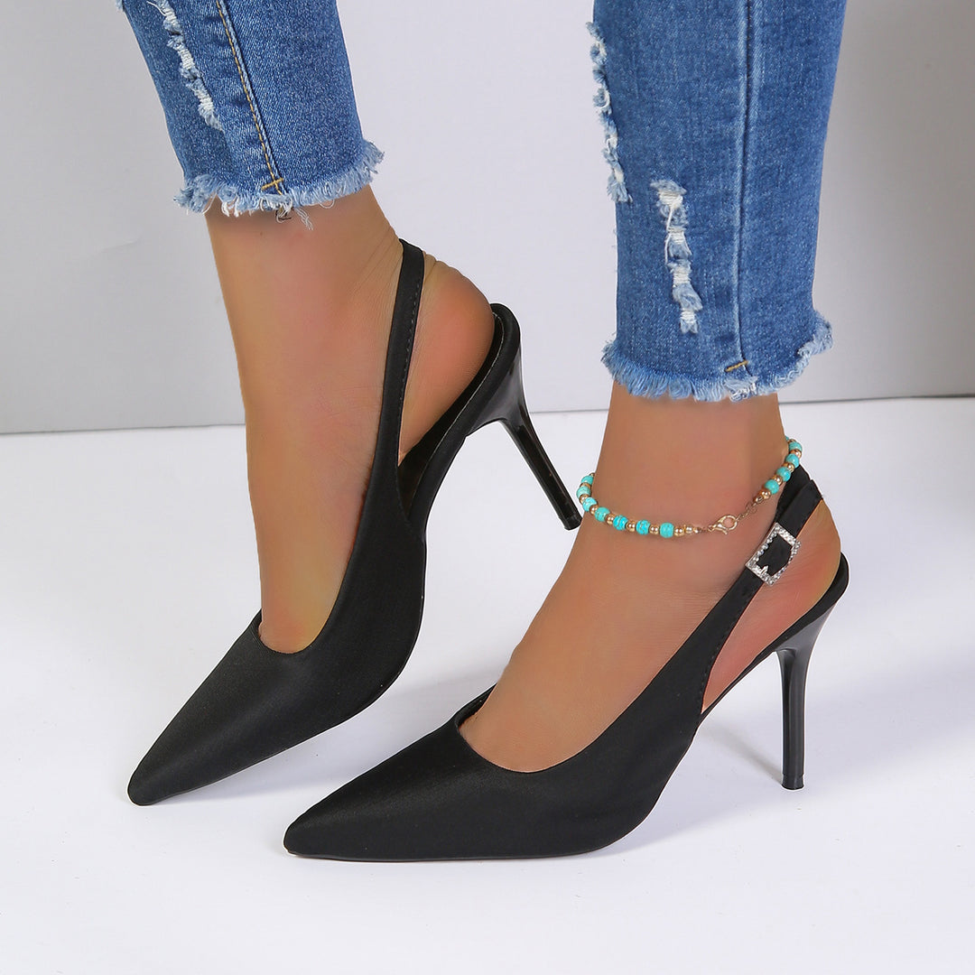 Dame elegante Slingback Pumps med spids tåområde og høj hælhøjde Stilla