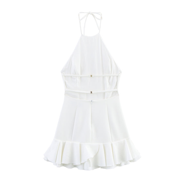 Femme Halterneck Rynket Mini Kjole Stilla 1750153816