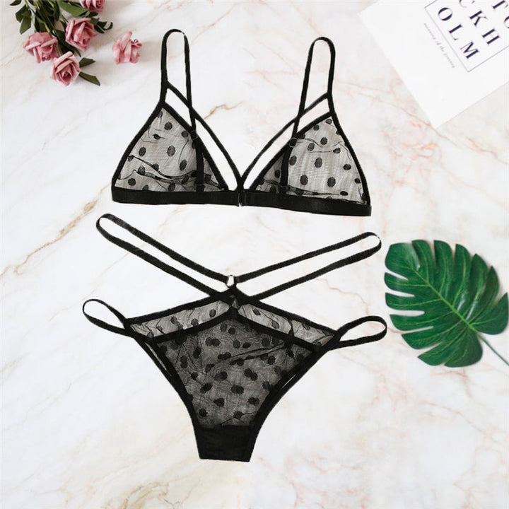 Dame Gennemsigtig Polka Dot Lingerie Sæt Stilla