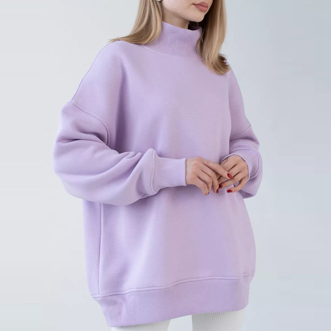Dame Oversized Rullekrave-Trøje i hyggeligt materiale med moderne snit Stilla