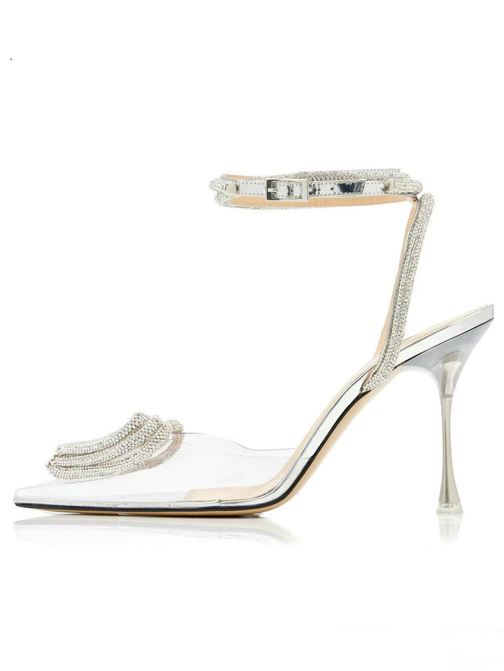 Femme Elegante Højhælede Slingback Sko med Strass Accent Stilla
