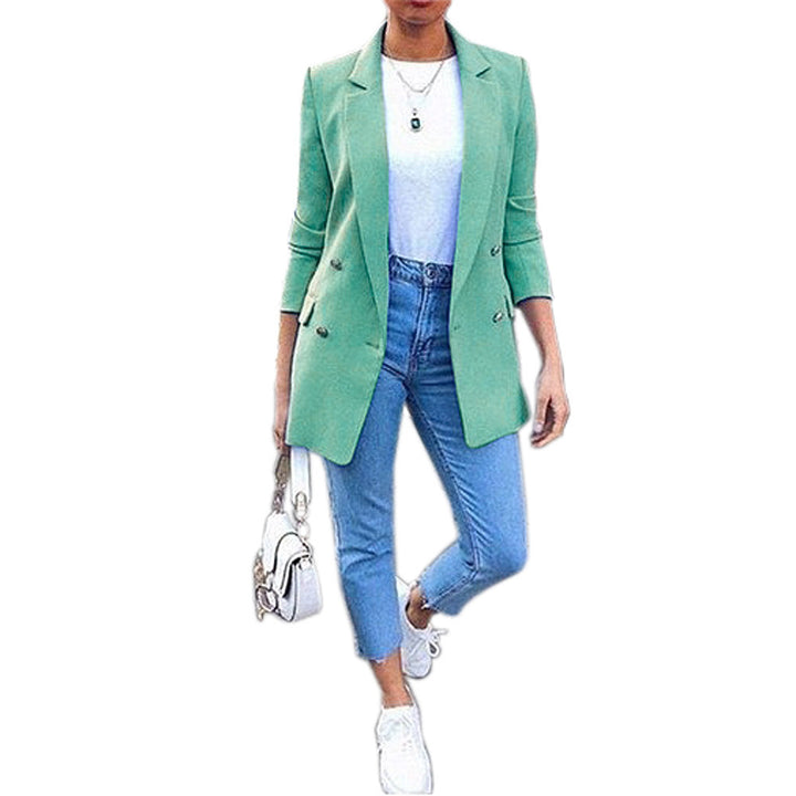 Dame Elegant Blazer med dobbelt knaplukning Stilla