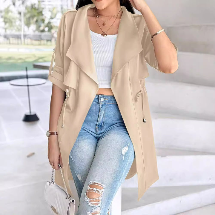 Dame afslappet trenchcoat med fashionable oversized ærmer Stilla