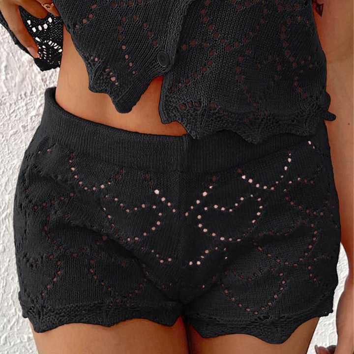Femme Hæklestrik Hjerte mønster Shorts Stilla