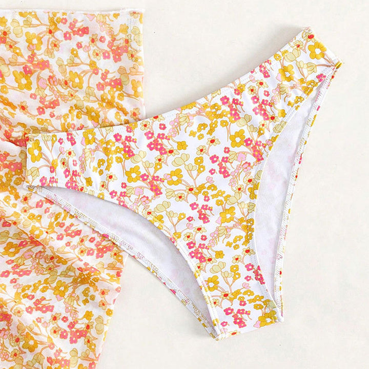 Dame Triangel-Bikini-sæt med blomsterwrap Skovae