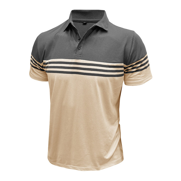 Herrer Poloshirt med moderne stribedetalje Stilla