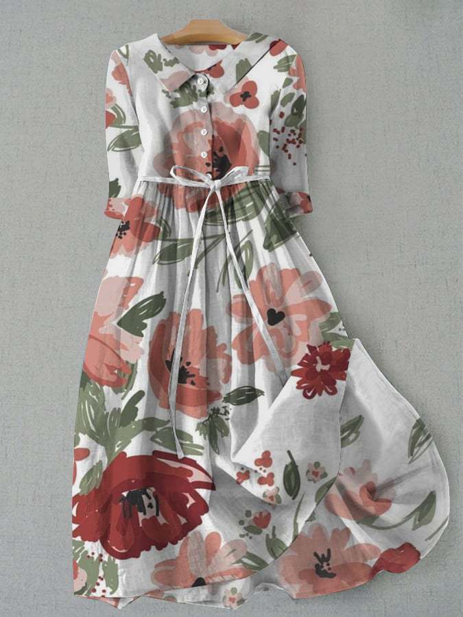 Kvinder Floral Midi Kjole Stilla