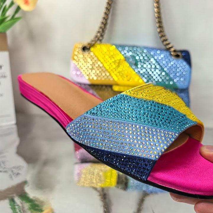 Femme med strass dekorerede skridsikre sandaler Stilla